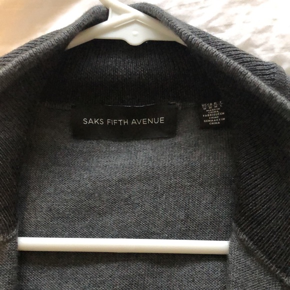 Saks 5th Avenue full merino wool zip up - Picture 4 of 5